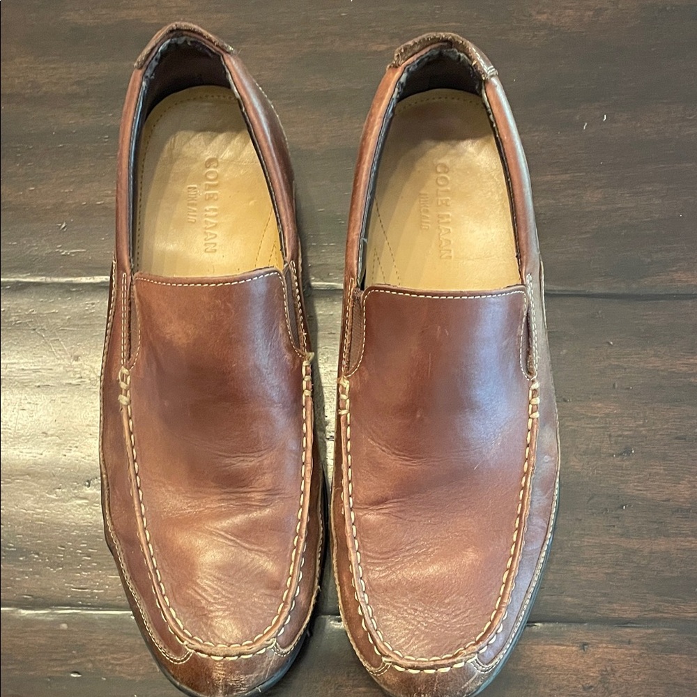 Cole Haan Men's Tan Leather Slip-On Loafers